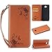 Produktbild Lonchee Microsoft Lumia 650 N650 Wallet Tasche Brieftasche Schutzhülle , geprägten Design Hochwertige PU Leder Folio Tasche Case Hülle im Bookstyle mit Standfunktion Kredit Kartenfächer (braun)