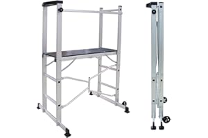 EURO VANADIUM Échafaudage Aluminium Pliable : idéal pour travaux intérieurs et extérieurs