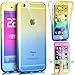Produktbild Für iPhone 5 5S Silikon Hülle, iPhone 5E TPU Handyhülle,RIKINEY iPhone SE 5S 5 Double Side Full Body Silikon Crystal Schutzhülle Cute Elegant Retro Kreative Gradient Farbe Gelb Blau Vorne und Hinten 360°Full Cover Ultra dünn TPU Silicone Case Vorne Hinten Beidseitiger Schutz Full Handytasche Durchsichtig Transparent Front Back Doppelseitig Touchscreen TPU Silikon Dünne Komplette Schale Bumper Case Cover Für iPhone SE/5S/5 - Yellow Blau