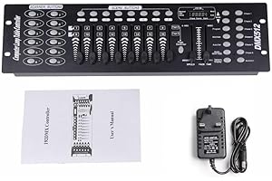 Gziztx DMX Controller 192 Channels DMX 512 Controller Lighting Controller, 240 Scenes, for Stage Lights, Moving Lights, DJ, Disco, Club, Party-Black