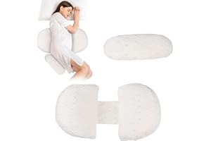 Uennm Cojín de Embarazo, Almohada de Embarazo, Almohada de Embarazo, Almohada de Doble cuña de algodón, Almohada de Apoyo para el Cuerpo, Abdomen, Espalda