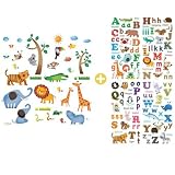 Decowall DW-1206P1308 Alphabet & Dschungeltiere Wandsticker Wandaufkleber Wandtattoo Kinderzimmer - 5