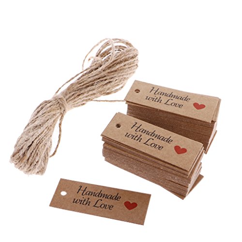 MagiDeal 100pcs Etiquetas de Papel de Kraft Hecho A Mano de Boda Etiquetas de Regalo de Preico Impreso con Coraz n con Cuerda reviews MagiDeal 100pcs Etiquetas de Papel de Kraft Hecho A Mano de Boda Etiquetas de Regalo de Preico Impreso con Coraz n con Cuerda