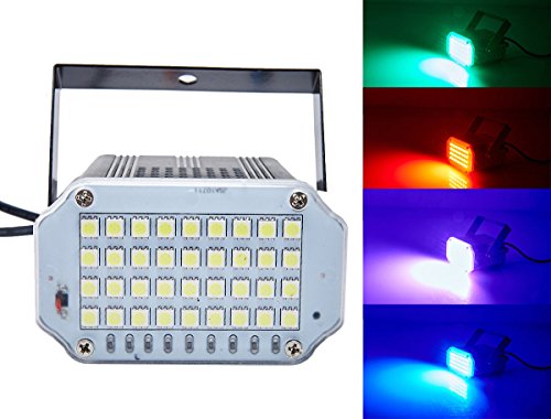 Éclairage de scène 36 LED, Latta Alvor Lumière Stroboscopique Auto Stroboscope Disco Projecteur Éclairage de scène de couleur (multicolor, Coquille d'aluminium)