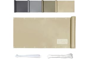 KUZRZNH Balkonabdeckung, 90 x 200cm Balkonumspannung Blickdichte Stoff Wind und UV-Schutz, Balkonverkleidung für Balkongeländer Garten, Balkon Abdeckung Wasserdicht Ohne Bohren