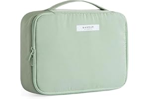 Aucuu 2 szt., duża kosmetyczka, kosmetyczka, przenośna torba na przybory do makijażu, podróżna torba na przybory do makijażu dla kobiet i dziewcząt, Duży zielony, 23*8*16.8CM, Nowoczesny