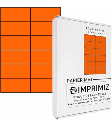 200 étiquettes Autocollantes Vert Fluo 105x74 Mm - 25 Feuilles A4 Pour Imprimante
