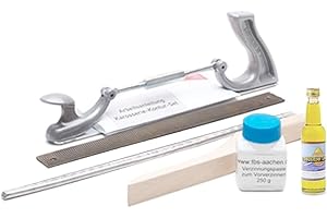 TBS-AACHEN Verzinnungs-Set mit Karosseriezinn, Verzinnungspaste, Karosseriefeilenhalter, Buchenholzspachtel, Leinöl. Lötzinn Stangenlot Zinnstangen Weichlot