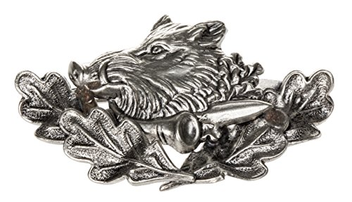 Schnabel-Schmuck Herren-Brosche Jagdabzeichen Wildschweinkopf Messing - 001202M/V178
