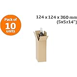 DS Smith ePack Cardboard Wine Box 124 x 124 x 360 mm (Pack of 10 Units) Wine packaging for 1 Bottle