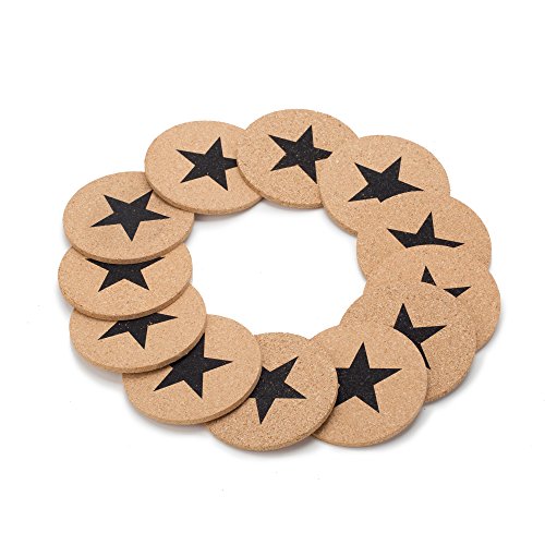 GA Homefavor Kork Untersetzer mit Dekor, 12er Set, 0,5 cm dick - 3