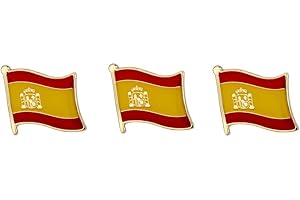 TANTO BADGES Set of 3 x Flag of Spain pin Badges Spanish Flag pin Badge
