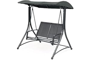 Suntime 2-Seater Havana Swing Hammock with Polyester Canopy - Black