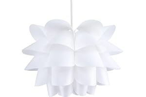 MiniSun | Modern Intricate Design White Ceiling Light Shade | Pendant Lights, Home Décor & Improvement Essential | 400mm Shade Width