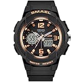 Adisaer Herrenuhr Wasserdicht Wasserdicht Herrenuhr Multifunktional Schwarz Gold Outdoor Sportuhr Armbanduhr Automatikuhr