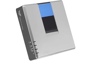 Lazmin112 Gateway VoIP, Adattatore telefonico Internet Gateway VoIP a 2 Porte con Cavo di Rete, Supporto protocollo Sip V2, per PAP2T(Spina UE)