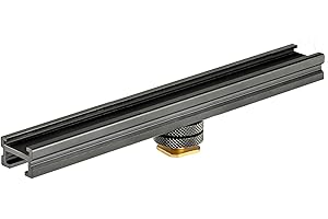 WALIMEX PRO Walimex Blitzschiene Verlängerungsschiene 15 cm - Beidseitige Blitzschuh Halterung - Stativ Montage für 1/4 Zoll Gewinde - für Magic Arm, Videoleuchte, Mikrofone