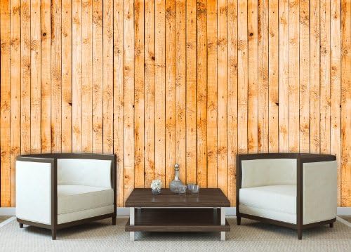 delester Designer Non-Woven Wallpaper Wood Planks Texture Clear ponçé Vinyl Wall Decor