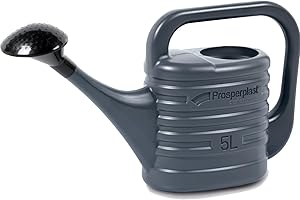 Prosperplast Gießkanne 5 Liter | anthrazit | für Haus & Garten | aus robustem Kunststoff | Gartengießkanne mit Abnehmbarer Brause | zur einfachen Bewässerung von Blumen, Pflanzen & Bäumen