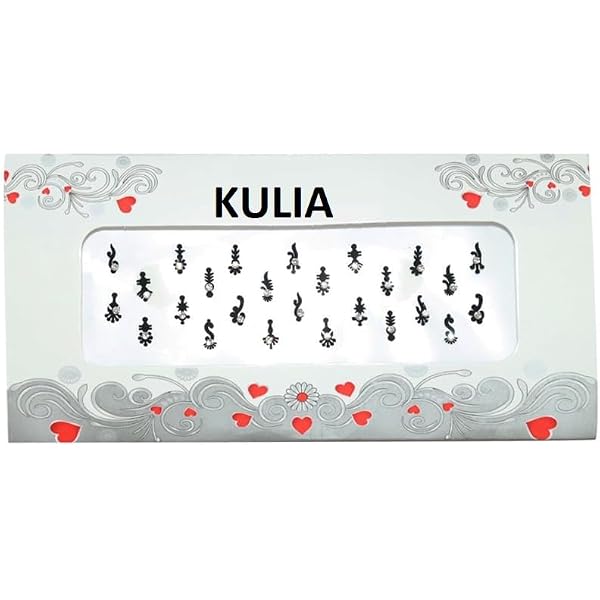 KULIA Schwarze Bindi-Tattoo-Aufkleber – 6 Packungen, Stirnschmuck Für Hochzeit & Party