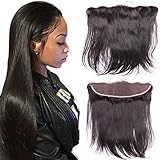 Sunwell Ear to Ear Full Lace Frontal Closure Silky Straight 13x4" Free Part with Baby Hair Brazilian Virgin Lace Front Closure Human Hair Can be Bleached, Natural Color 8"-20"