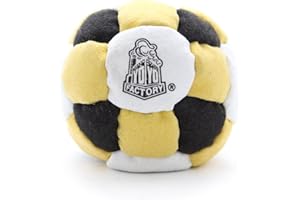YoYo Factory Footbag (Hacky Sack) - Jaune/Noir (26 Panneaux HackySack, Freestyle Foot Bag, du Débutant Au Professionnel)