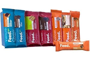 FEED. SMARTFOOD Feed. | Pack découverte | Barres protéinées & minceurs | 4 substituts de repas + 5 snacks | Jusqu'à 30% de protéines | Faibles en sucre et riches en fibres | Vegan et Sans Gluten | Made in France