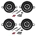 (2) Pairs of Kicker 41KSC354 3.5 4-Ohm 2-Way Coaxial Car Audio Speakers Totaling 400 Watt Peak/200 Watt RMS with Poly-Switch to Offer Protection from Excessive Power or Distortion RS.14349.00