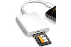 AZUXREZA Lecteur de Carte SD pour Téléphone,Adaptateur USB OTG Compatible avec Carte SD/TF,Adaptateur D'éclairage vers USB OTG,Compatible avec Tablette de Téléphone,Lecteur de Cartes,Clé USB,Clavier,Souris
