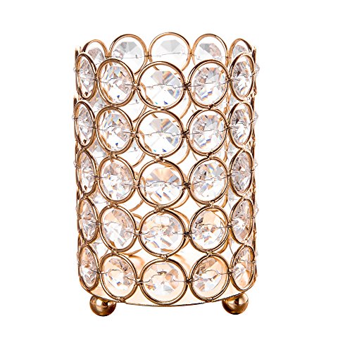 Feyarl portacandela perline di cristallo candela lanterna 5 Layer Beads makeup Brush Holder for wedding festival Home Decor