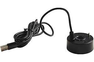 Oniissy Brumisateur ultrasonique alimenté par USB avec câble de 1,4 m pour aquarium, intérieur ou extérieur, décoration de bureau (noir)