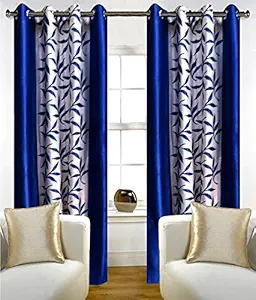 Inira Trendz Polyester Solid Curtain, 4x5 Feet, Blue, Pack of 1