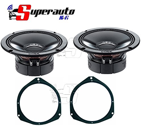 Coral MW165 coppia di woofer 165mm per auto con set adattatori altoparlanti per ALFA Mito Predisposizione Anteriore