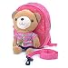 Babyhugs® Kids Walker Safety Harness Back pack with detachable soft toy Reins - Pink Bag with Cute Stripes Teddy Bear