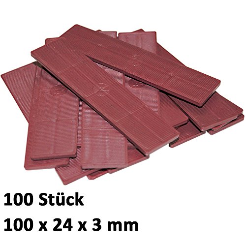 600 x Kunststoff Verglasungsklötze Set Glasklötze Unterleger 100x24x 1, 2, 3, 4, 5, 6 mm Distanzklötze Trageklötze Abstandshalter - 4