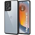 TheGiftKart Ultra-Hybrid Shockproof Back Cover Case for Motorola Edge 50 Fusion 5G | Camera Protection Bump | Hard Back Cover Case for Moto Edge 50 Fusion (PC & TPU, Crystal Clear Back, Black Sides)