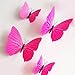12 Pieces 3D Butterfly Stickrs Fashion Design DIY Wall Decoration House Decoration Babyroom Decoration-ROSE