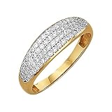 Jacques Lemans Damen Ring 375/- Gold Glänzend Zirkonia gelb 490370017