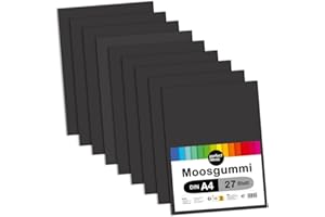 ‎PERFECT IDEAZ perfect ideaz • 27 Blatt Moos-Gummi DIN-A4 (Schwarz), 21 x 29,7 cm (2 mm dick)