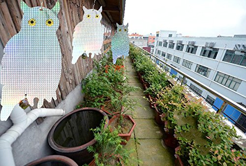 Neibo Vogelscheuche, Vogelschreck, Doppelseitig reflektierendes Vogelabwehr-Eule zur Abwehr von Vögeln, Rehen und anderen lästigen Tieren (2Stück) - 8