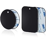 Yianerm 3M Adhesive 4 Packs Thin Metal Plate For Magnetic Car Phone Holder (2 Round and 2 Rectangle)