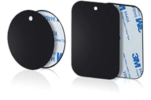 Yianerm Lot de 4 plaques métalliques Fines pour Support magnétique pour téléphone de Voiture (2 Rondes et 2 rectangulaires)