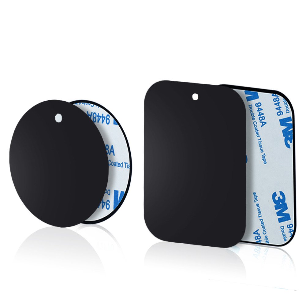 YIANERM 3M Adhesive 4 Packs Thin Metal Plate For Magnetic Car Phone Holder (2 Round and 2 Rectangle) - 1