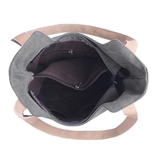 Butterme Frauen Damen lässige Vintage Leinwand Tagesgeldbeutel Top Handle Umhängetasche Tasche Shopper Handtasche - 2
