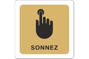 PUBBLIMANIA SONNEZ panneau en aluminium 3mm. Pour usage extérieur ou intérieur Cm 9x9 (Jaune doré)