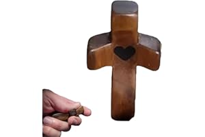 kiskick Cruz de madera de olivo sosteniendo la mano, textura suave, tamaño de bolsillo, alivio del estrés, compañero espiritual, cruz de aliento, regalo de aliento, cruz de madera para oración, palma,
