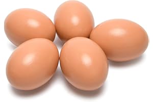 GANKE Huevos de nido de madera para pollos, huevos de madera artificial ayudan a la colocación, herramientas agrícolas para aves de corral, paquete de 5