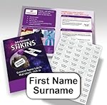 90x Personalised Garment Stickers, STIKINS&reg; Label Planet&reg;, Children's School Uniform/Clothes/Clothing Labels For Kids/Children, New Stick In Name Labelling NO NEED TO IRON ON/SEW, Adhesive White Vinyl For School Wear, Message Name To Be Printed
