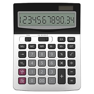 Helect Calculatrice, Helect Entreprise Fonction Standard Calculateur de Bureau (Argent)