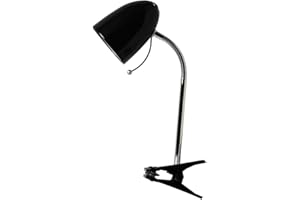 ‎AIGOSTAR Aigostar Clamp Lamp Retro, Desk Lamp Clampable, Without Bulb, Suitable for E27 Model LED Bulb, Flexible Metal Arm, Cable with Switch, Reading Lamp Bed, Clamp Light, Black